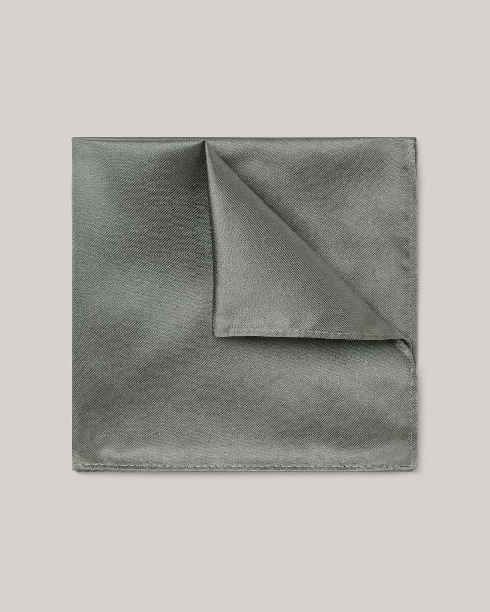 Silk Satin Pocket Square, Sage, hi-res